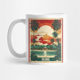 Akumal Riviera Maya Mexico Vintage Tourism Travel Mug